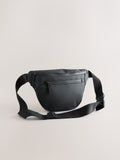 Black rubberised bum bag 17x30x4.5cm - British product
