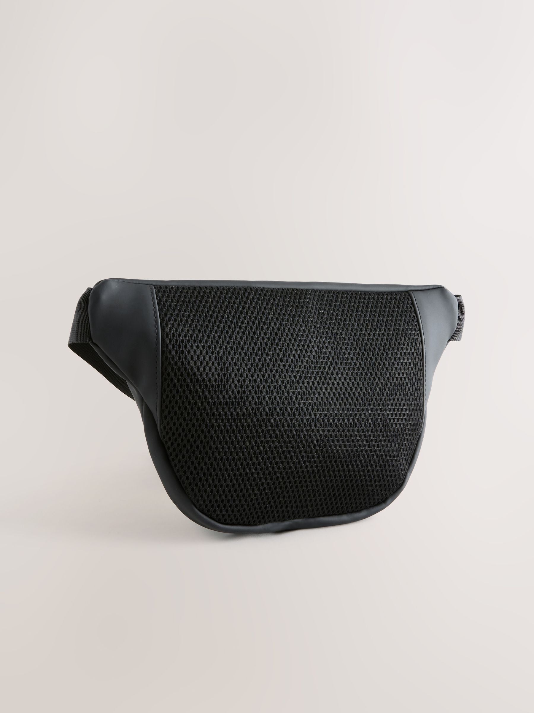 Black rubberised bum bag 17x30x4.5cm - British product