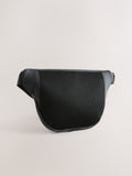 Black rubberised bum bag 17x30x4.5cm - British product