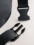 Black rubberised bum bag 17x30x4.5cm - British product