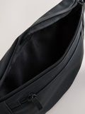 Black rubberised bum bag 17x30x4.5cm - British product