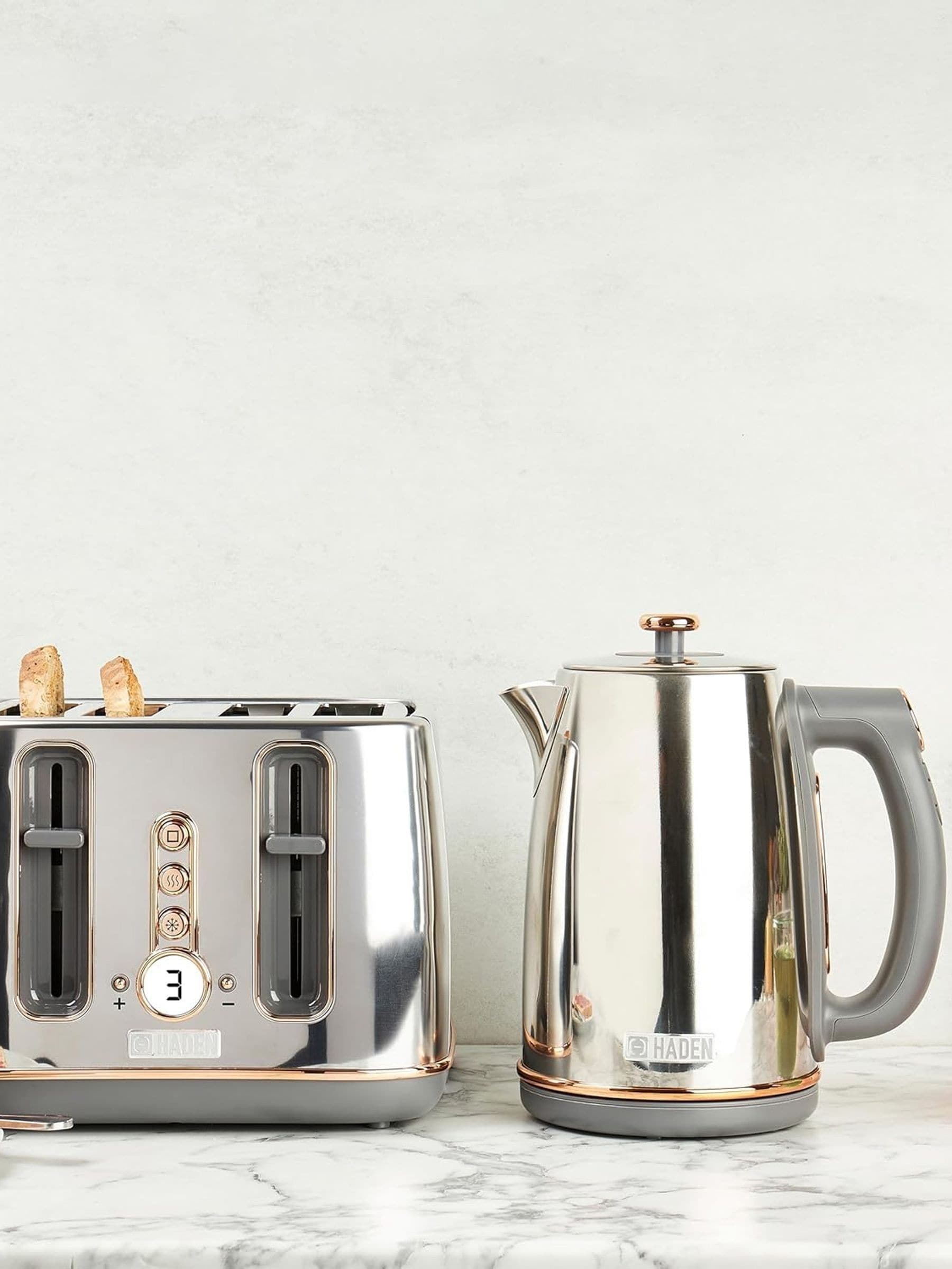 Haden Dorchester digital kettle chrome rose gold 1.7L - British product