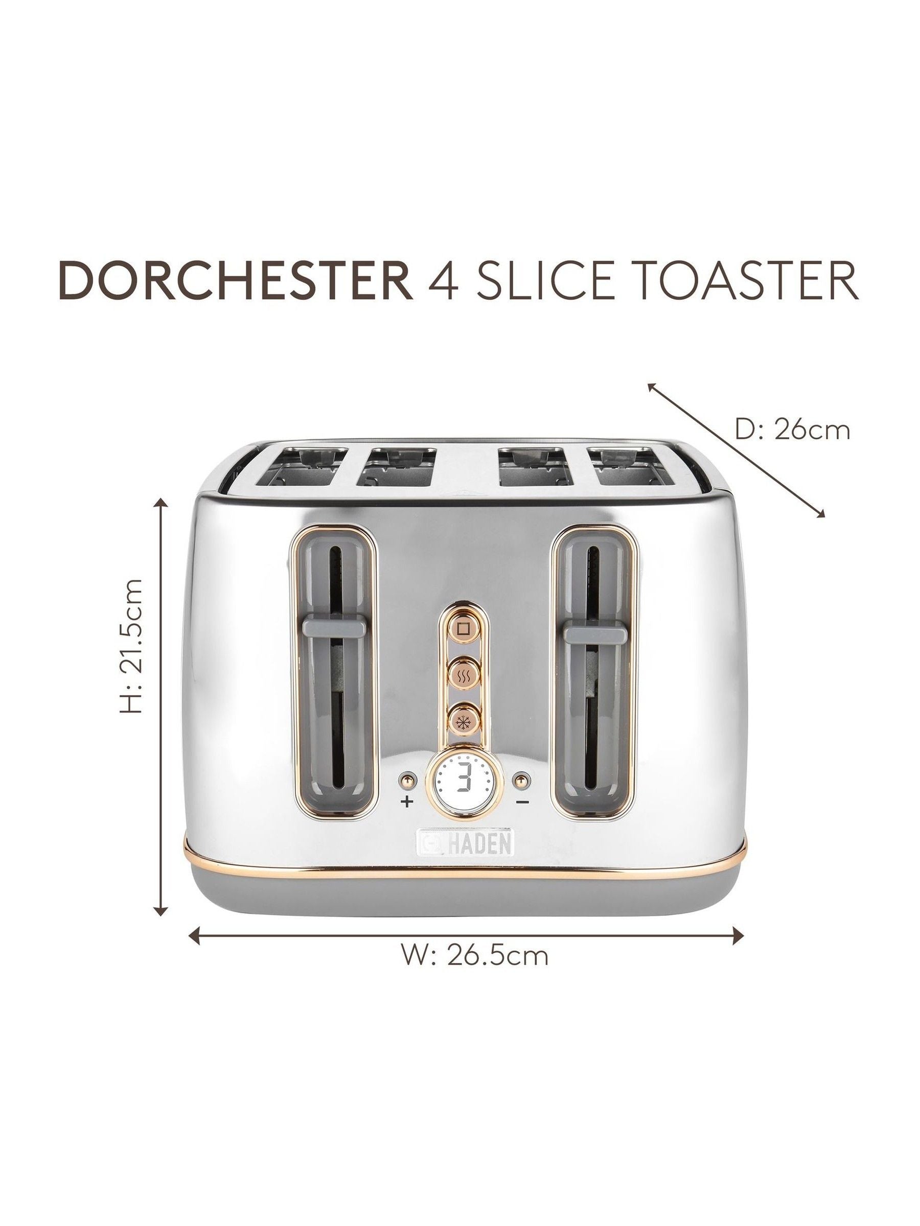 Haden Dorchester toaster rose gold 4-slice, UK version
