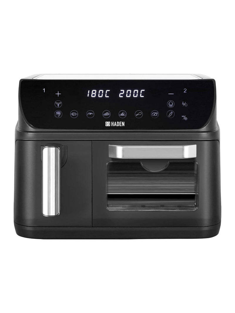 Haden 12L dual drawer air fryer black, imported from the UK