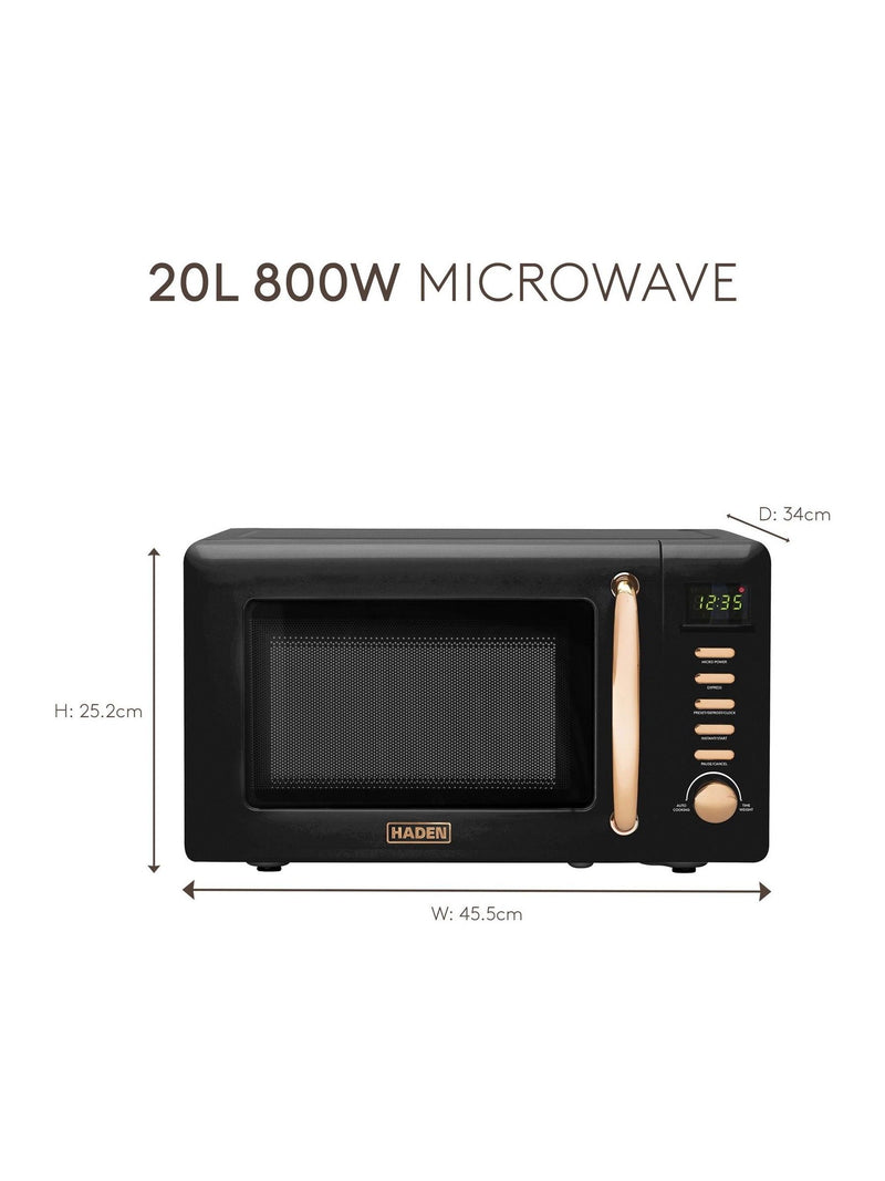 Haden Dorchester microwave 20L black copper (British brand)