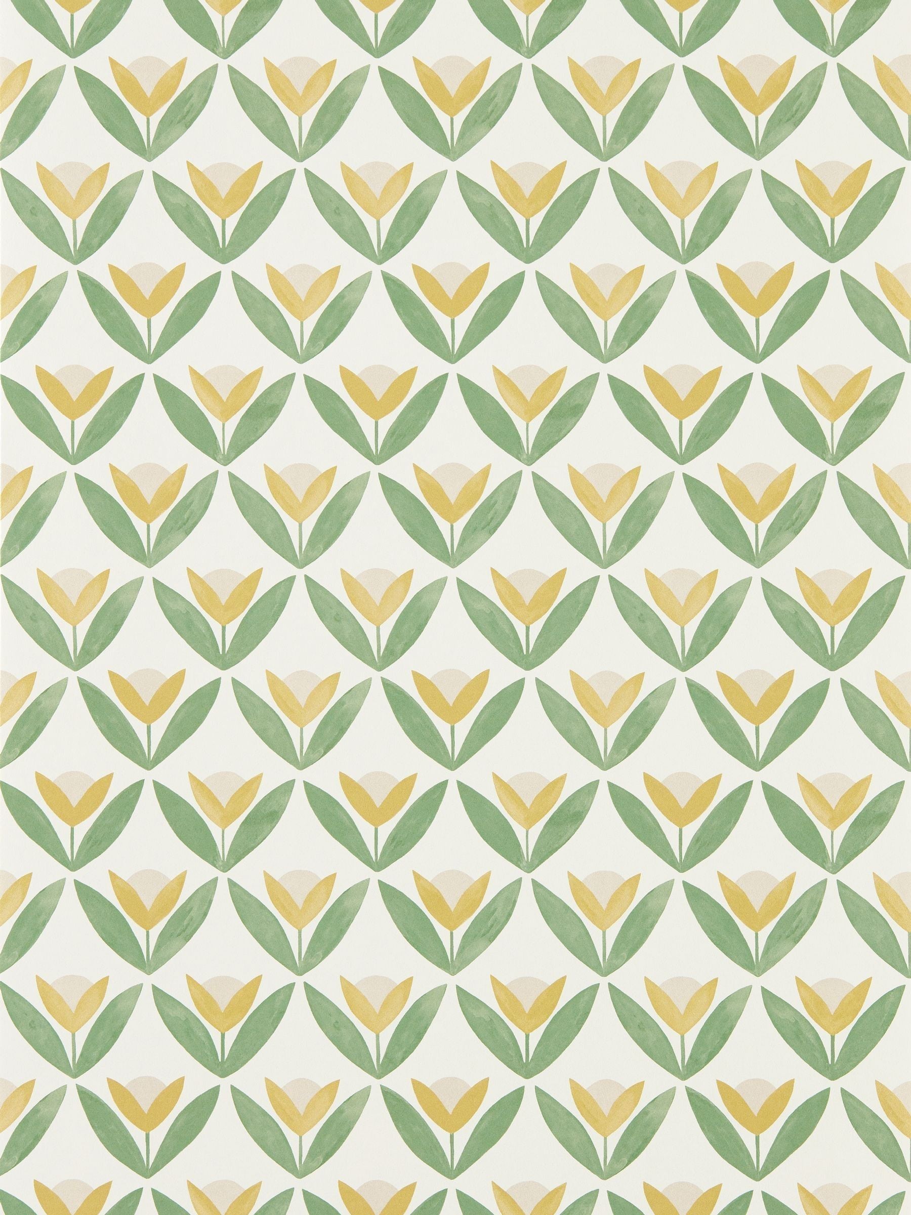 Scion Coast Blue Tulip Trellis A4 Wallpaper