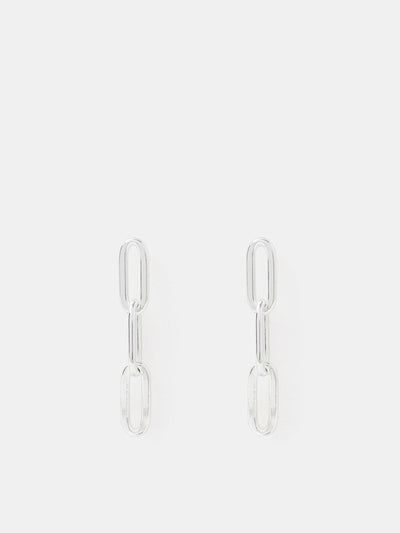 Sterling Silber Ketten-Ohrhänger mit Paperclip-Gliedern