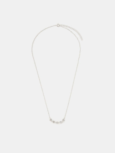 Sterlingsilber-Halskette mit Diamant-Herz und Kette
