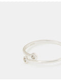 Verstellbarer Sterling Silber Ring mit Zirkonia-Detail