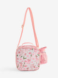 Pink Fairy Garden floral lunch box with water bottle, UK version