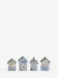 Set of 4 blue beach huts bathroom ornaments - British product