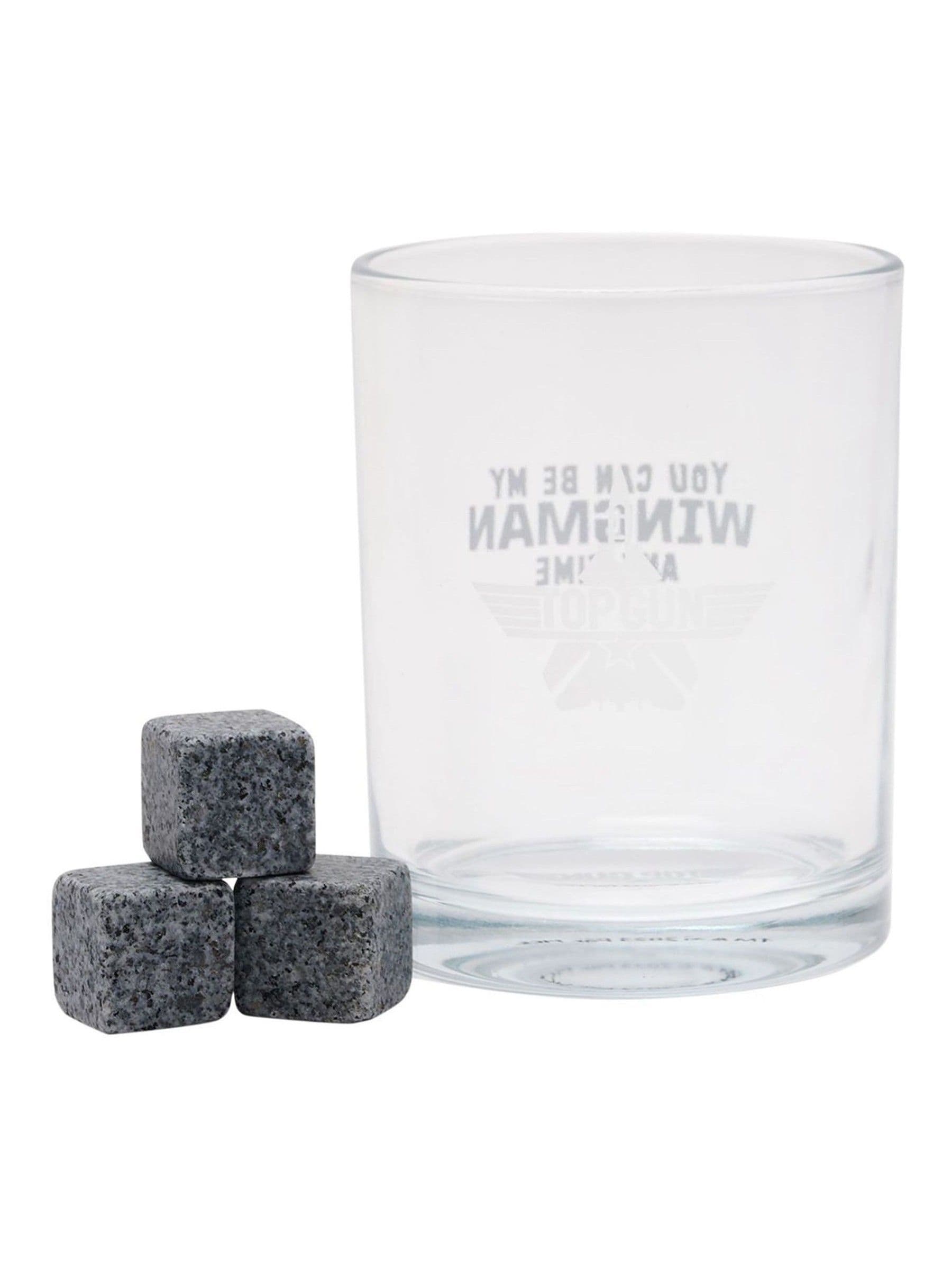 Widdop Clear Top Gun Whisky Tumbler Set with Stones 10cm (British brand)