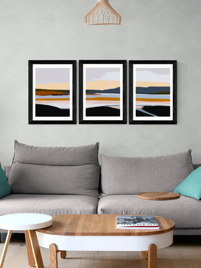Next East End Prints Black Peaceful Calm of Evening Framed Wall Art Set of 3- Buy online at McGrocer