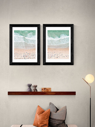 East End Prints Set of 2 Black Beach Wall Art Prints by Sisi and Seb