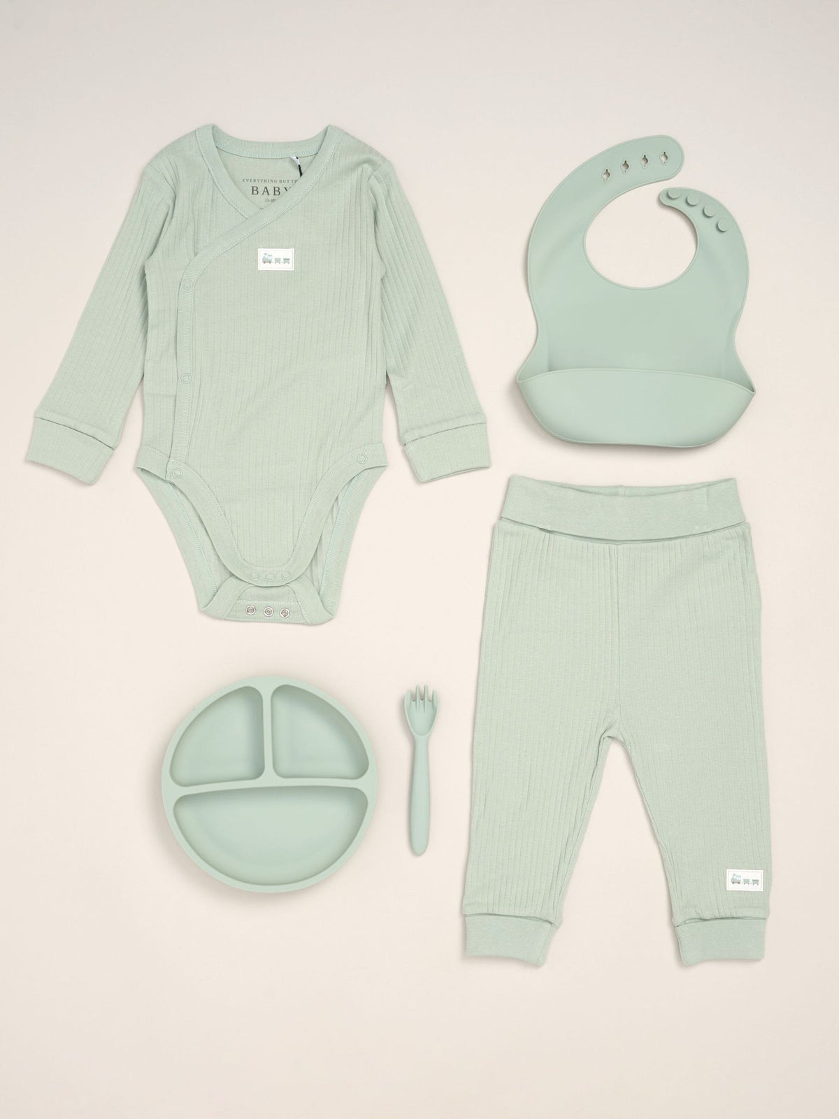 Rock-A-Bye Baby Boutique green 5-piece baby gift set, imported from the UK
