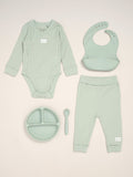 Rock-A-Bye Baby Boutique green 5-piece baby gift set, imported from the UK