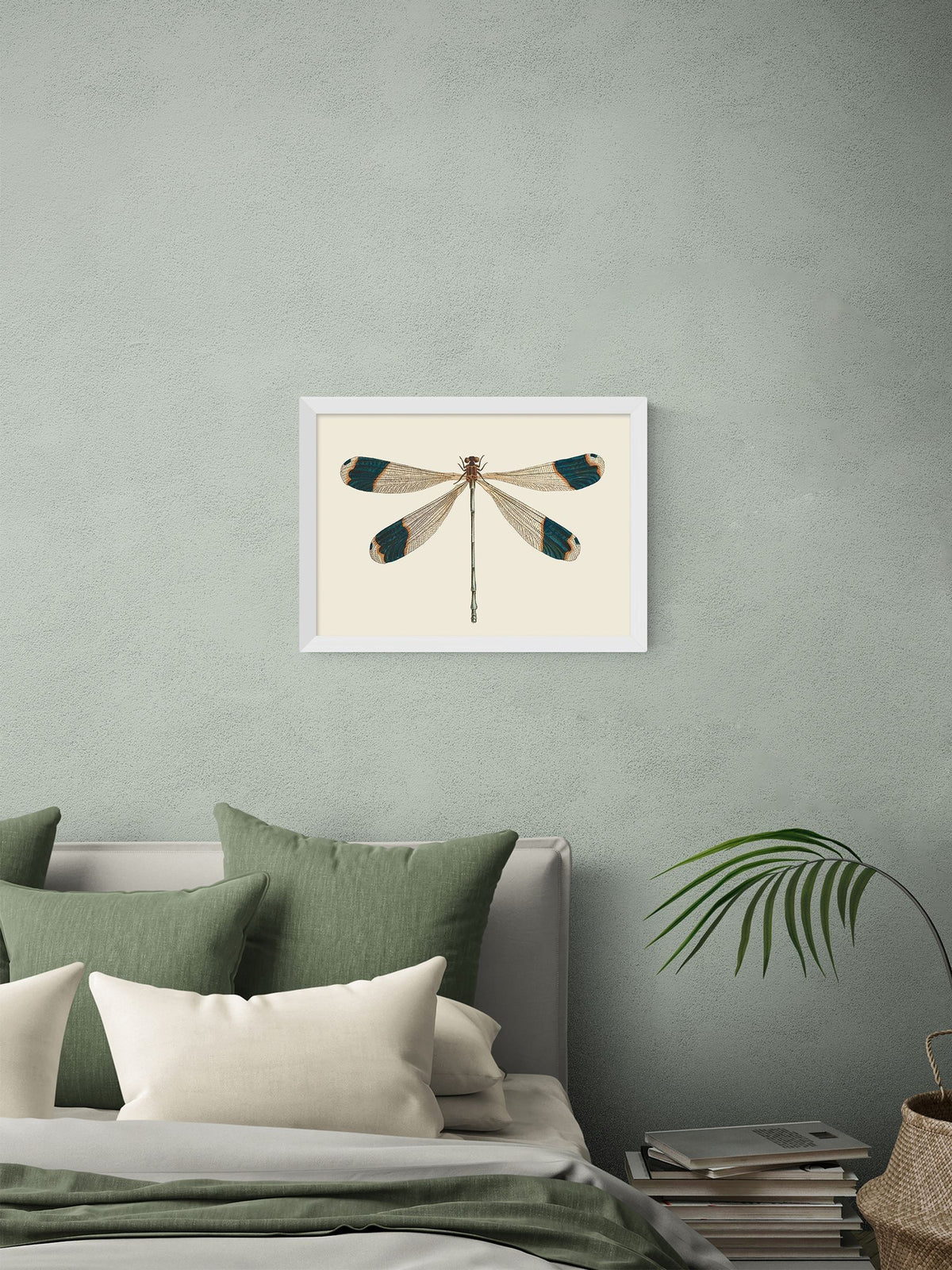 East End Prints White British Dragonfly wall art print - British product