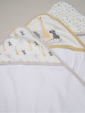 Snuggle Tots white hooded towels 3 pack (British brand)