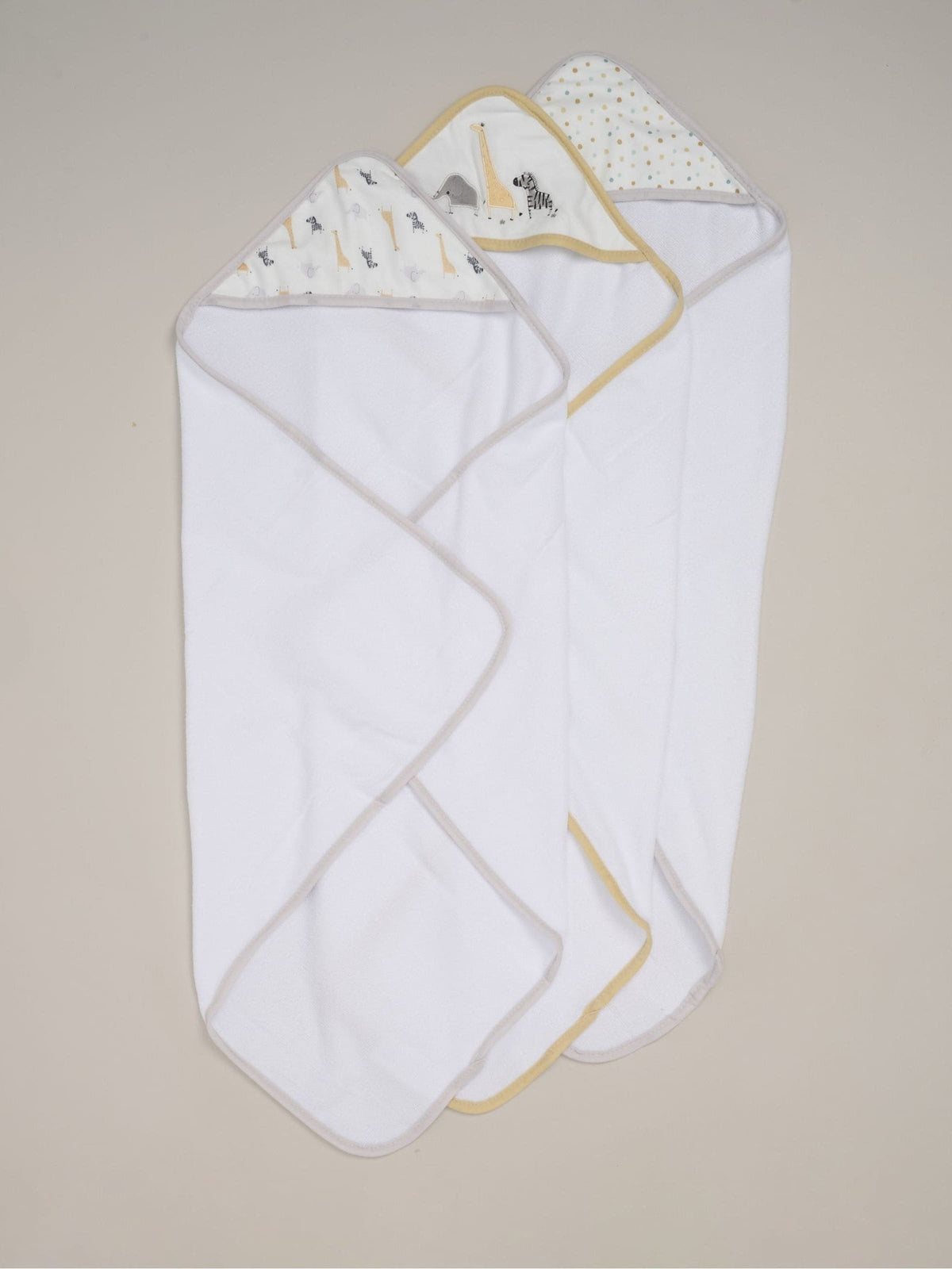 Snuggle Tots white hooded towels 3 pack (British brand)