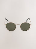 Gold Round Metal Sunglasses