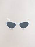 White bridal cat eye sunglasses with recycled frame - British product