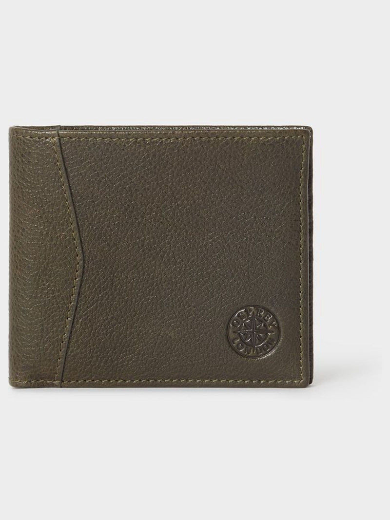 Osprey London Compass Green Leather Card Wallet, imported from the UK