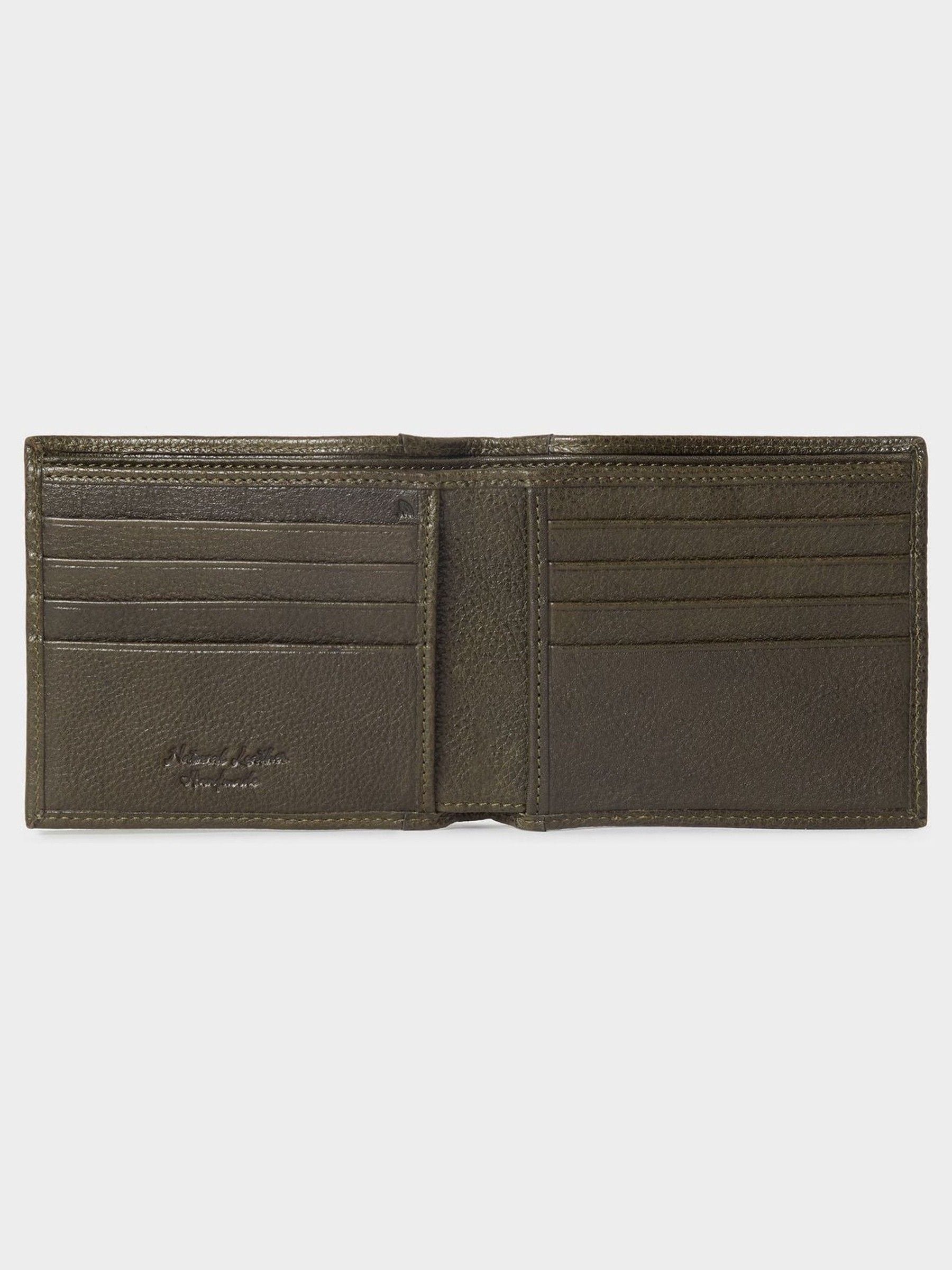 Osprey London Compass Green Leather Card Wallet, imported from the UK
