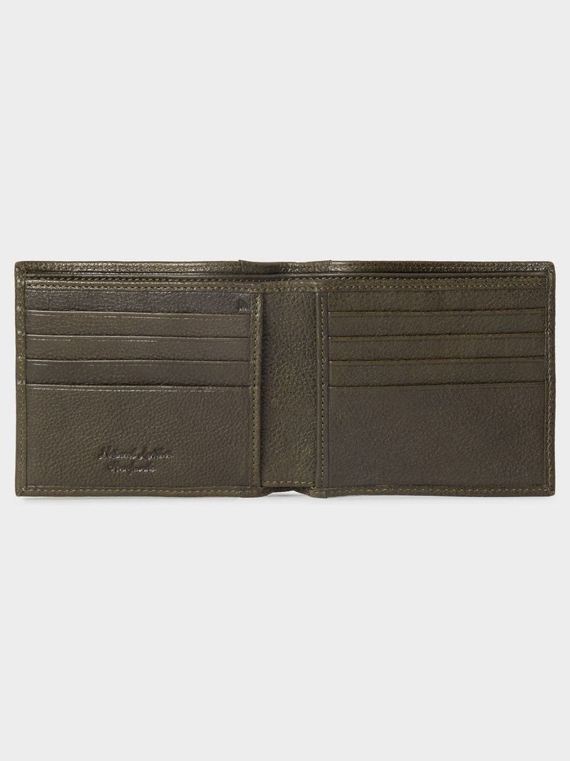 Osprey London Compass Green Leather Card Wallet, imported from the UK