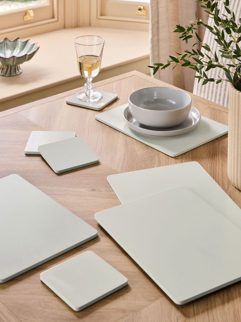 Black Wooden Placemat and Coaster Set of 4
