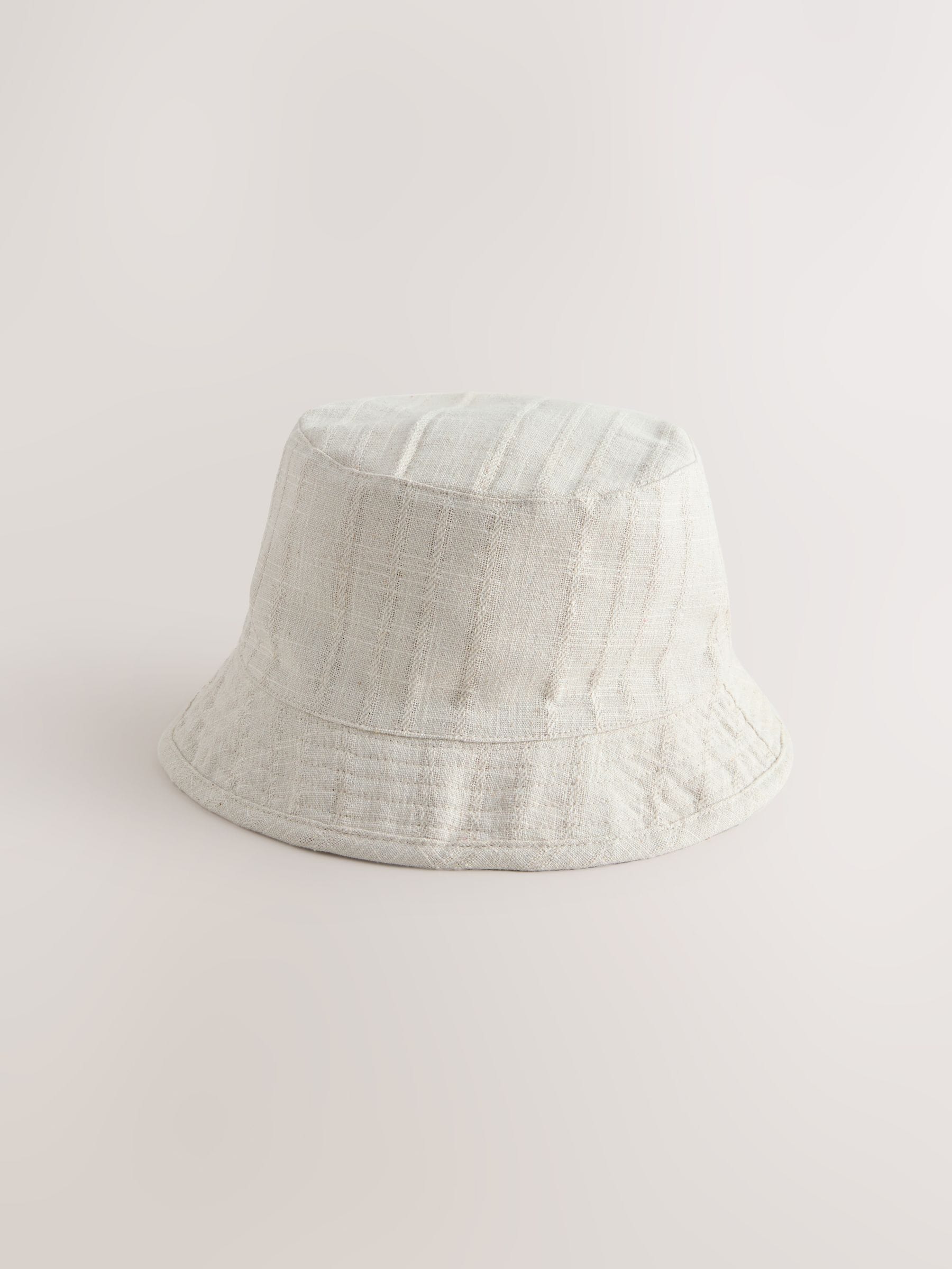 Bucket hat 2 pack ecru rust orange palm tree print, imported from the UK