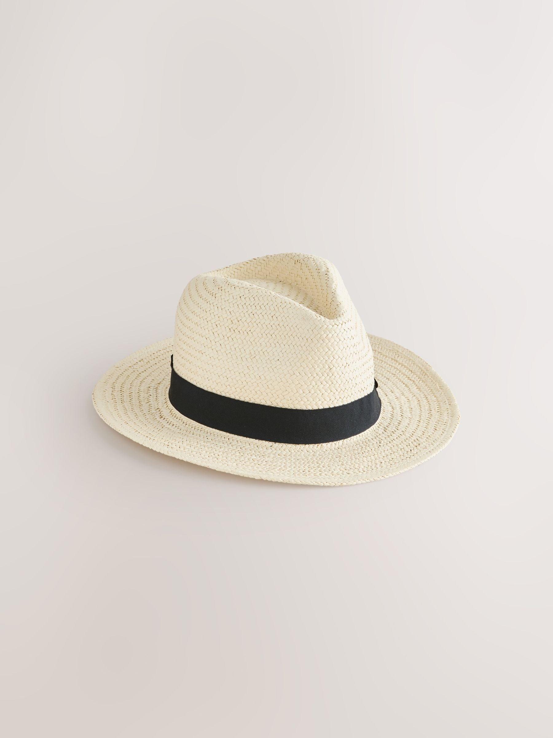 Cream Panama hat with ribbon trim, imported from the UK