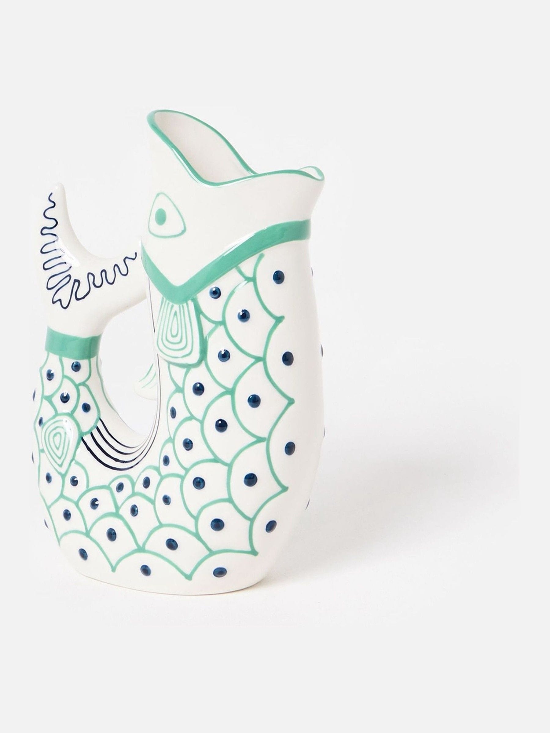 Oliver Bonas large fish jug ceramic 24cm (British brand)