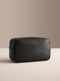 Black Signature Leather Washbag premium toiletry bag (British brand)