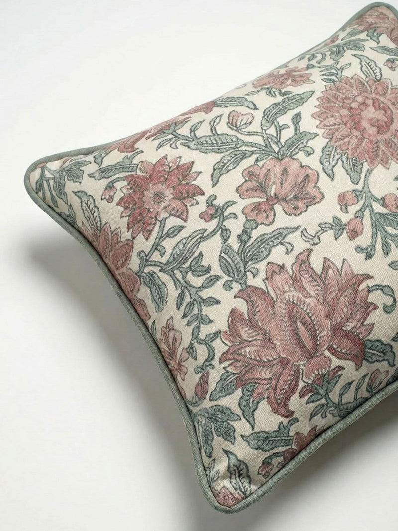 Esselle Home Cream Nima Floral cushion 50cm, imported from the UK