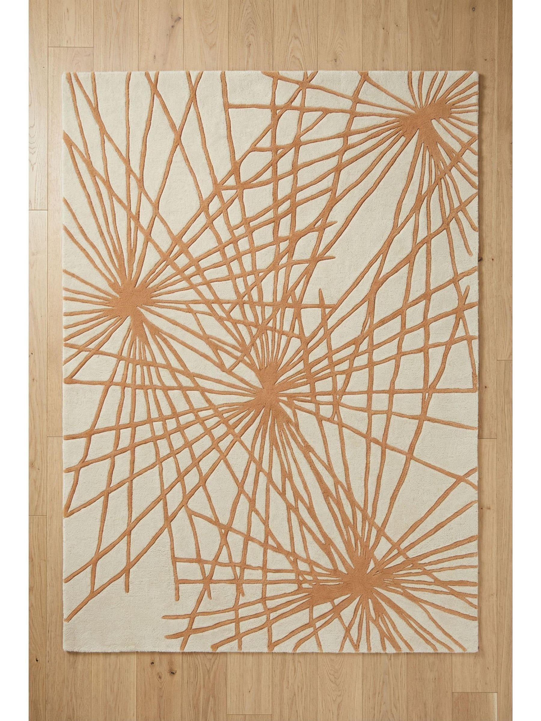 Esselle Home wool rug starburst design sage green (British brand)