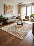 Esselle Home wool rug starburst design sage green (British brand)