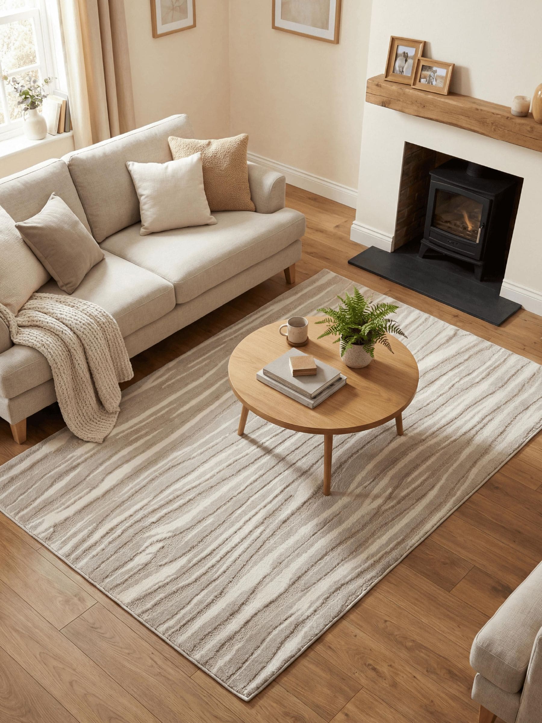 Arthouse Neutral Rhythm Willow Rug 120x170cm - British product