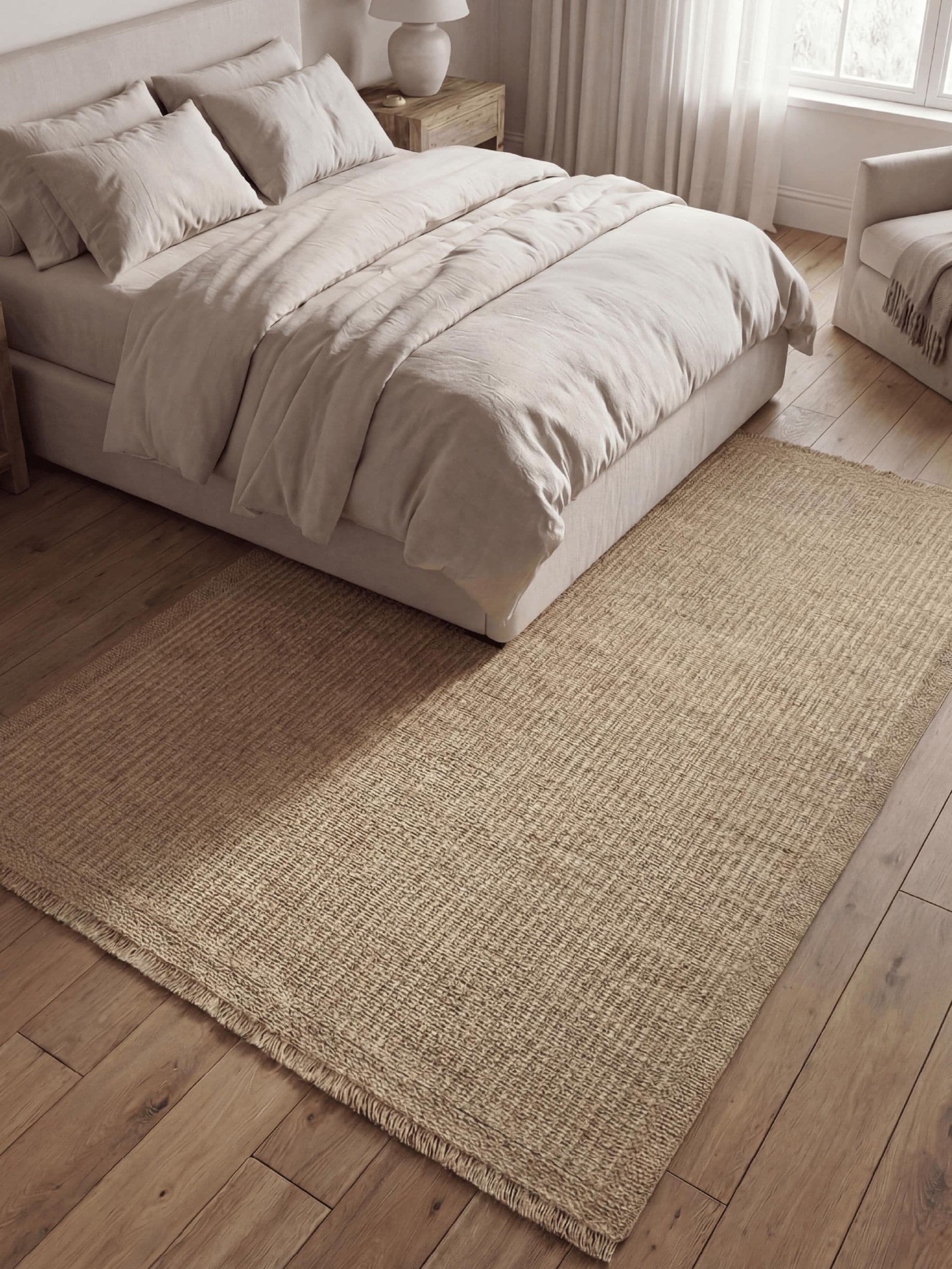 Arthouse neutral jute effect weave rug 160x230cm (British brand)
