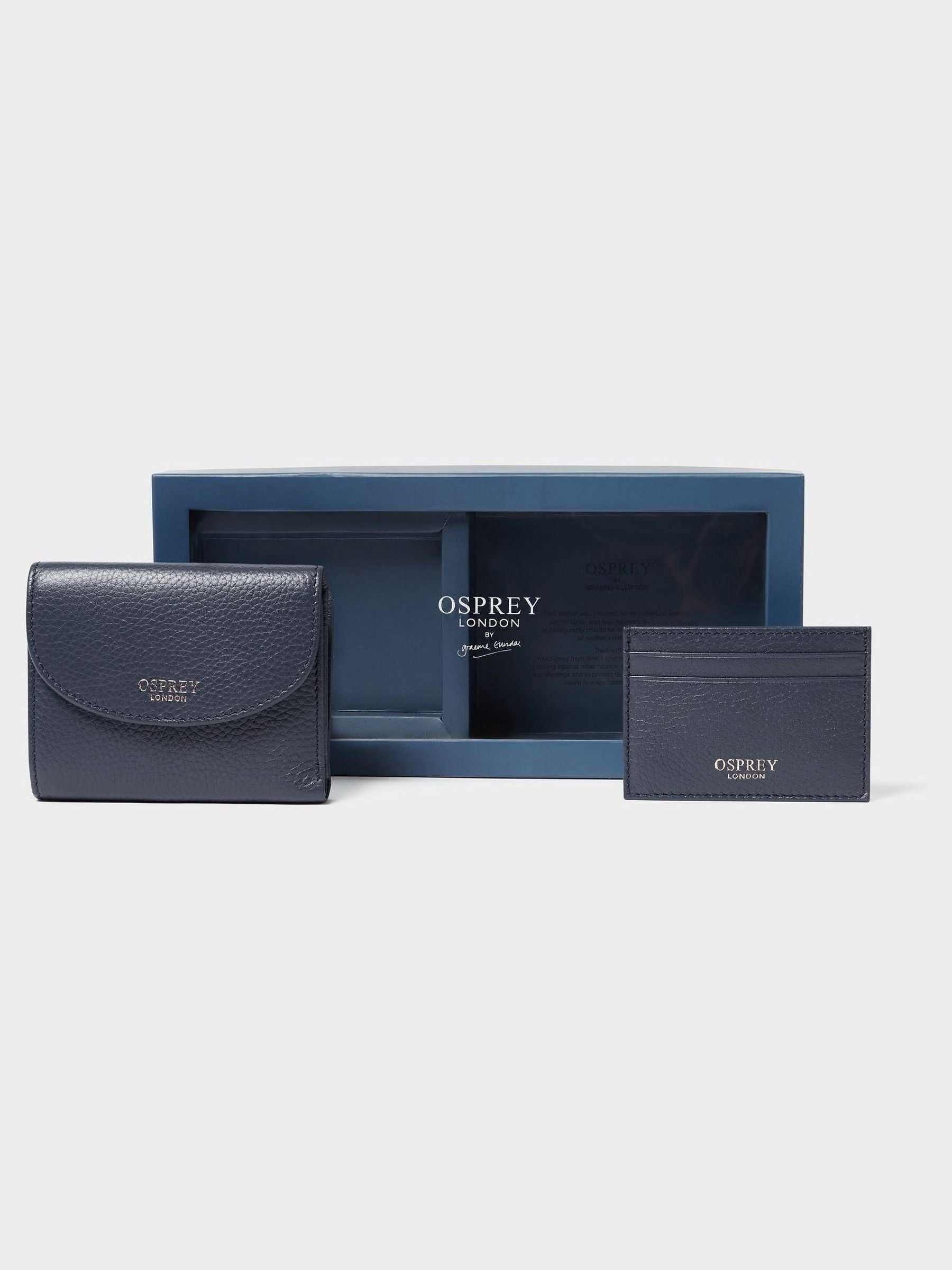 Osprey London blue Tilly leather purse gift set - British product