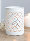 Something Different White Matte Lattice Cut Oil Burner