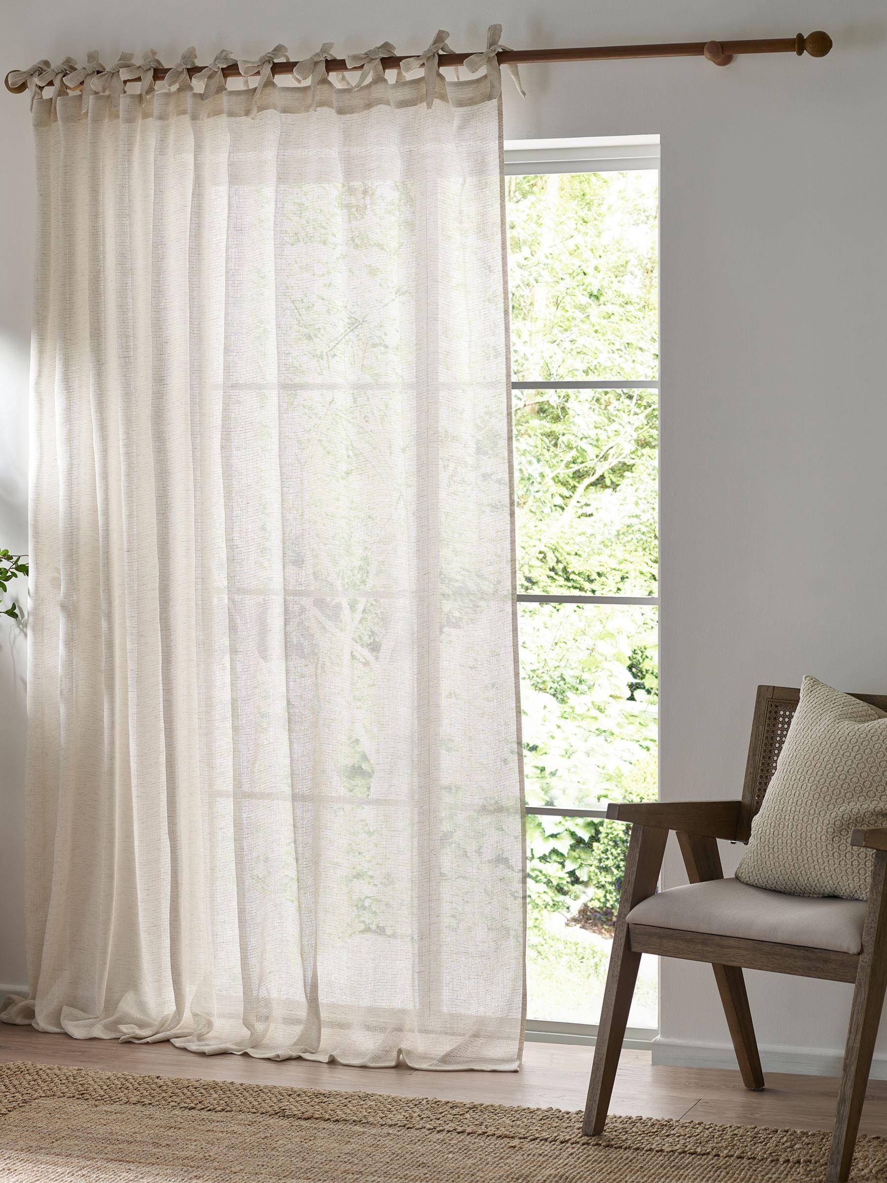Yard Natural Nimbus sheer curtain panel, imported from the UK