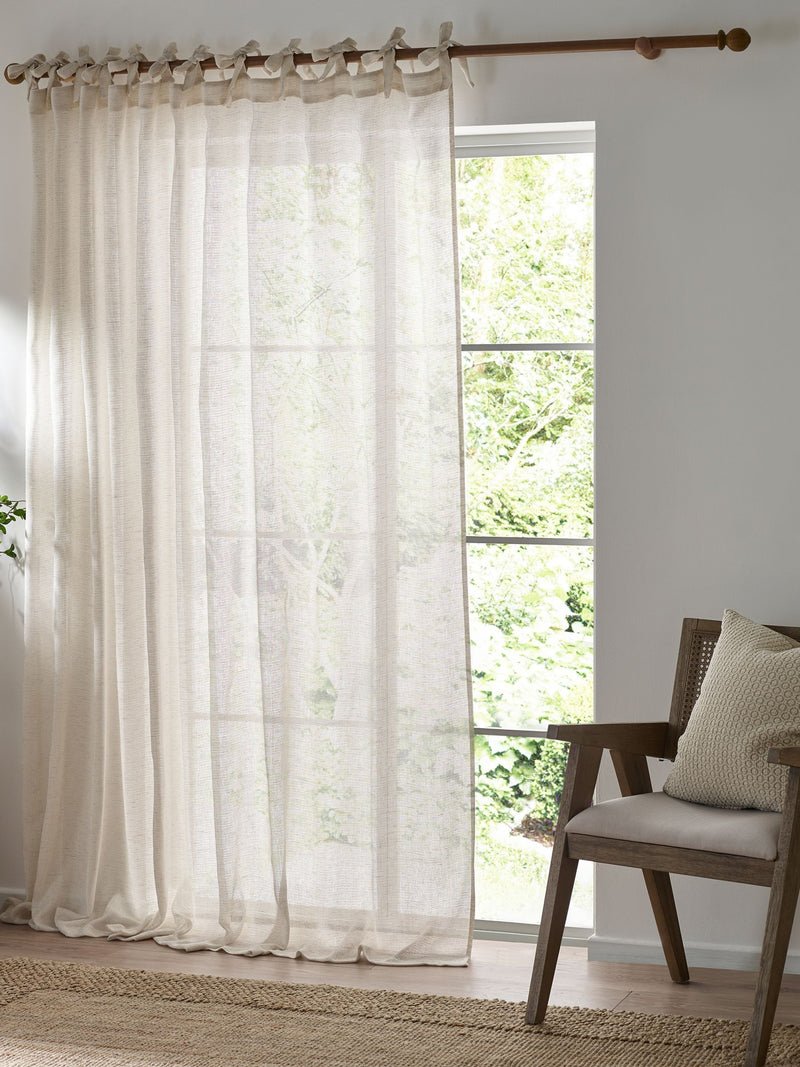 Yard Natural Nimbus sheer curtain panel, imported from the UK