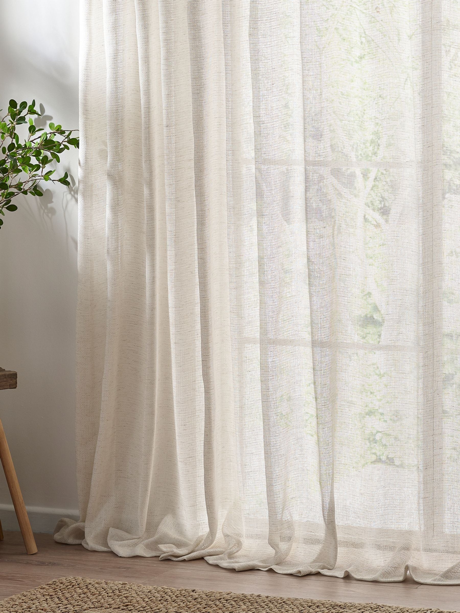 Yard Natural Nimbus sheer curtain panel, imported from the UK