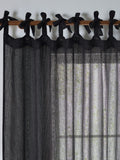Yard Black Nimbus Sheer Tie Top Curtain Panel