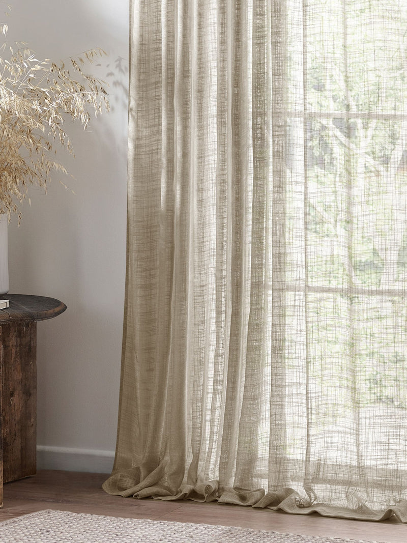 Yard beige sheer curtain panel, UK version