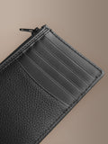 Black leather cardholder with RFID protection, slim - British product