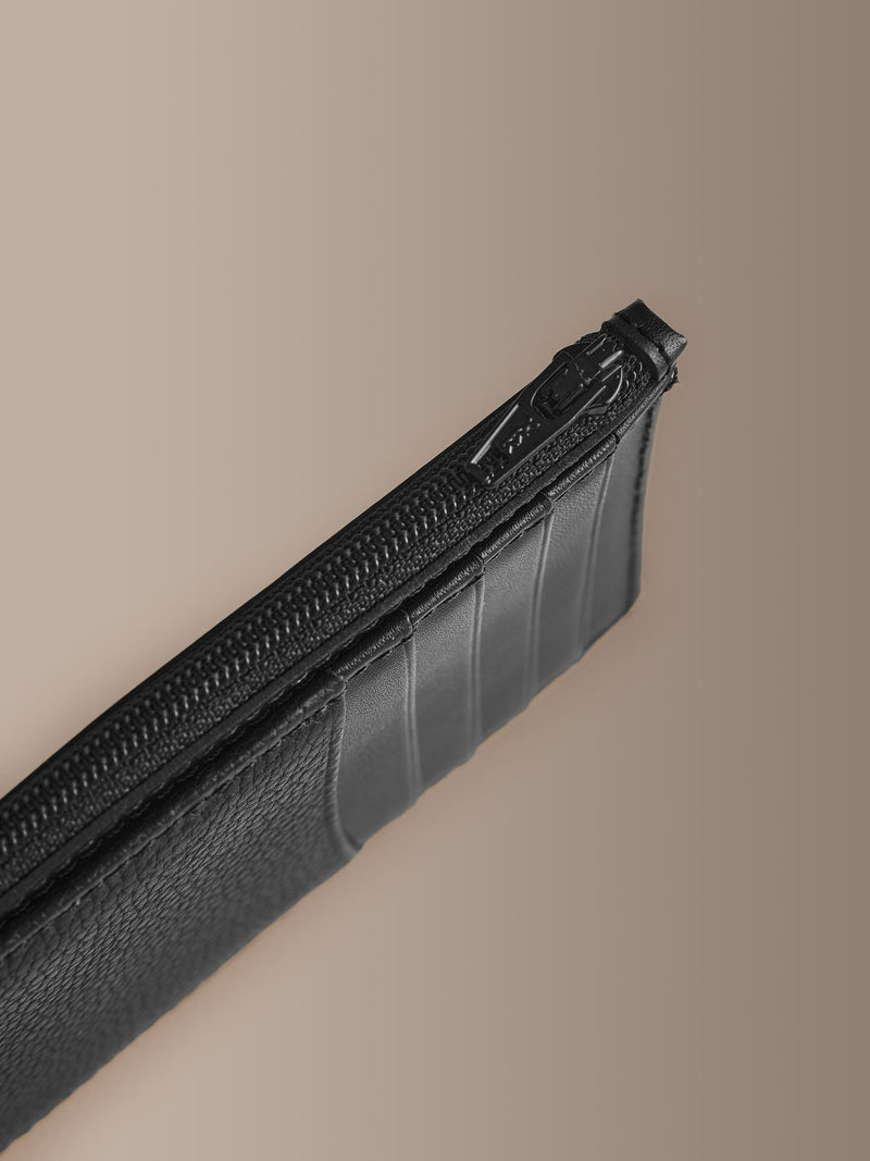 Black leather cardholder with RFID protection, slim - British product