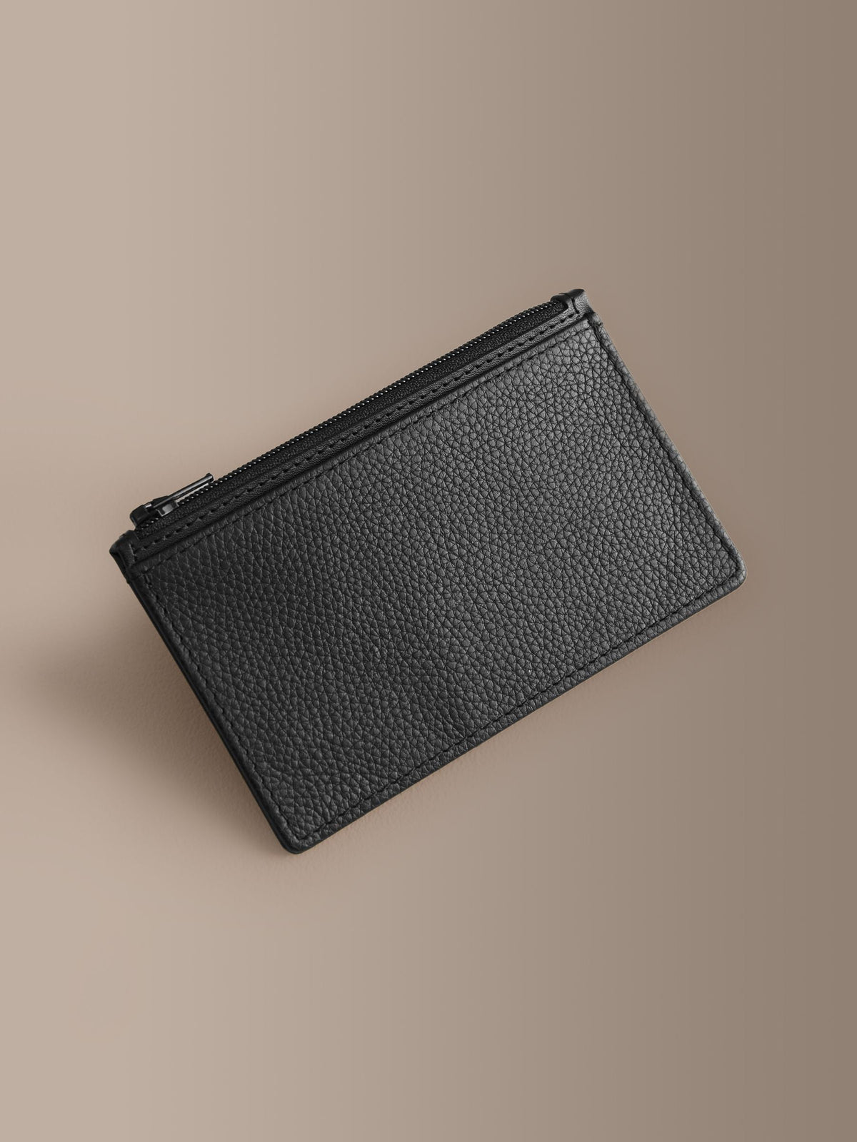 Black leather cardholder with RFID protection, slim - British product