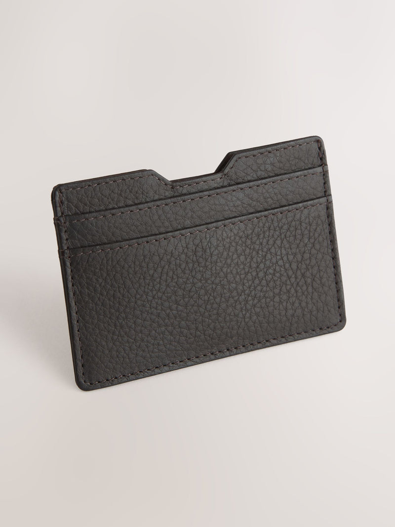 Black Leather Grainy Card Holder