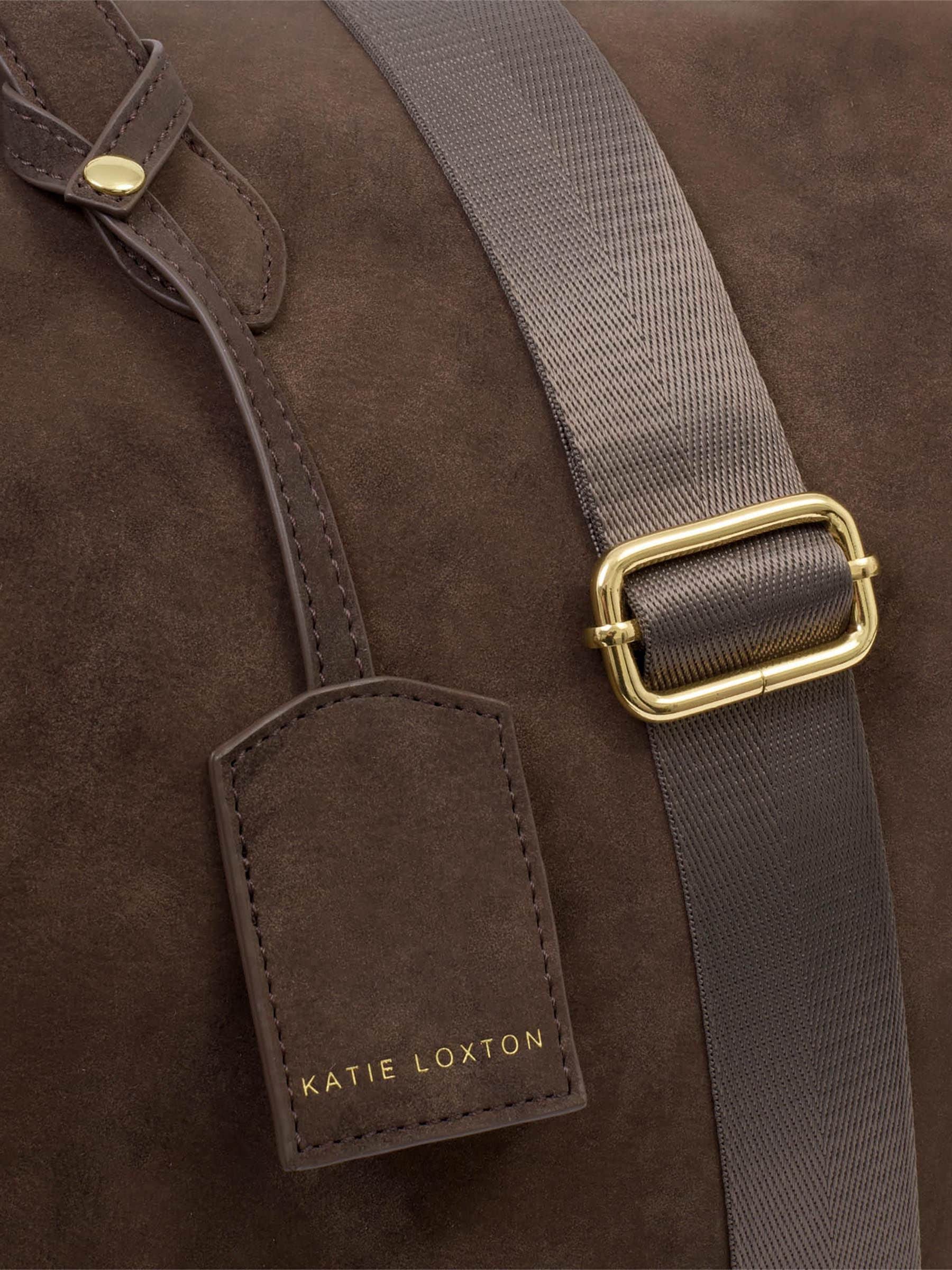Katie Loxton chocolate suedette weekend bag - British product